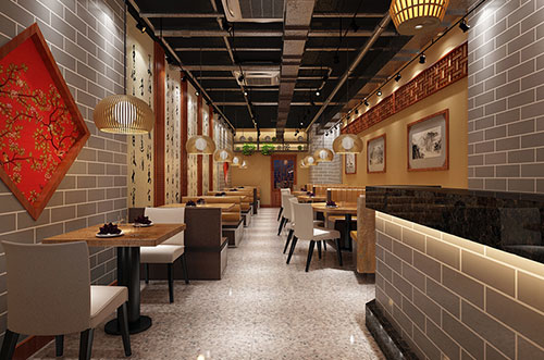 印台传统中式餐厅餐馆装修设计效果图
