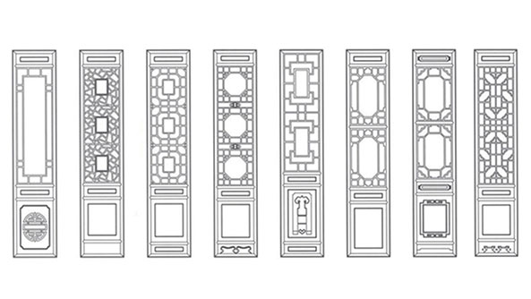 印台喜迎门中式花格CAD设计图样式大全